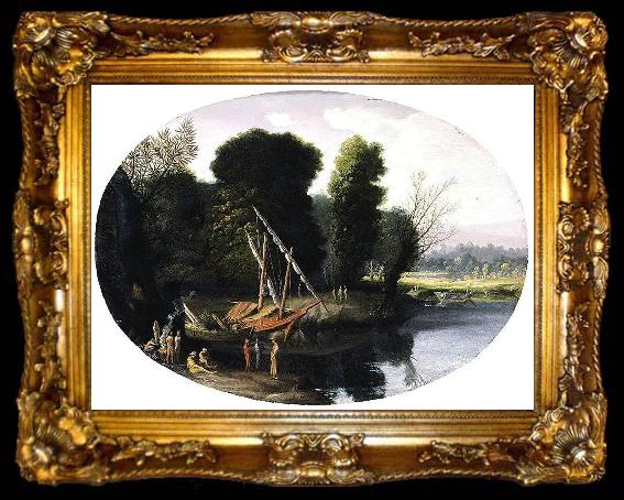 framed  BONZI, Pietro Paolo Italianate River Landscape, ta009-2
